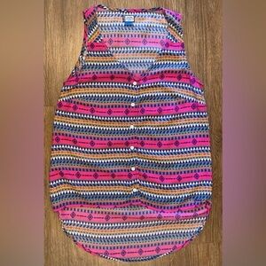 Good Condition, Kavu "Beryl Tank Top" in Geometric Pink/Blue Pattern, Sz XS